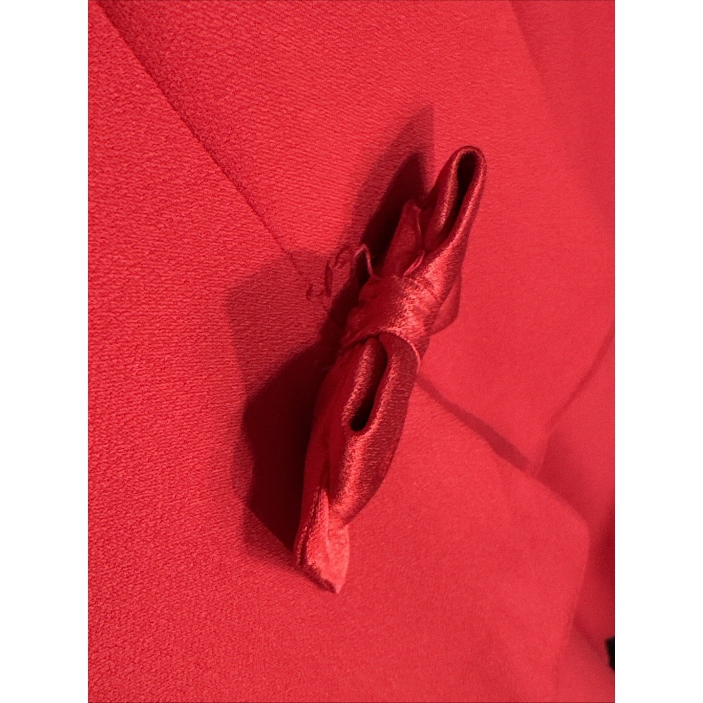 Vintage Talbots Albert Nipon Dress Womens 6 Red Nylon Acetate Made in USA - Picture 9 of 15